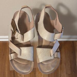 Clarks Beige Leather Sandals